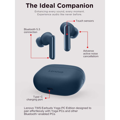 Lenovo Wireless Earphones With Charging Case Lenovo Tws Yoga Pc Edition