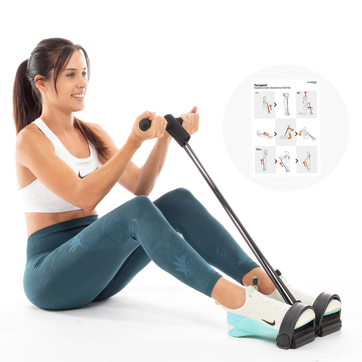 Innovagoods Multifunction Resistance Elastic Bands With Exercise Guide Tensport Innovagoods